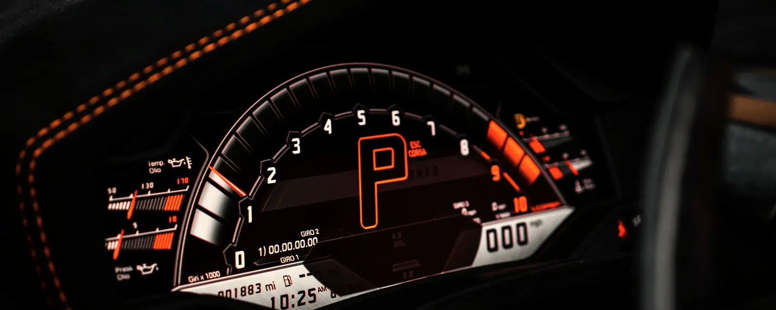 A modern digital car dashboard
